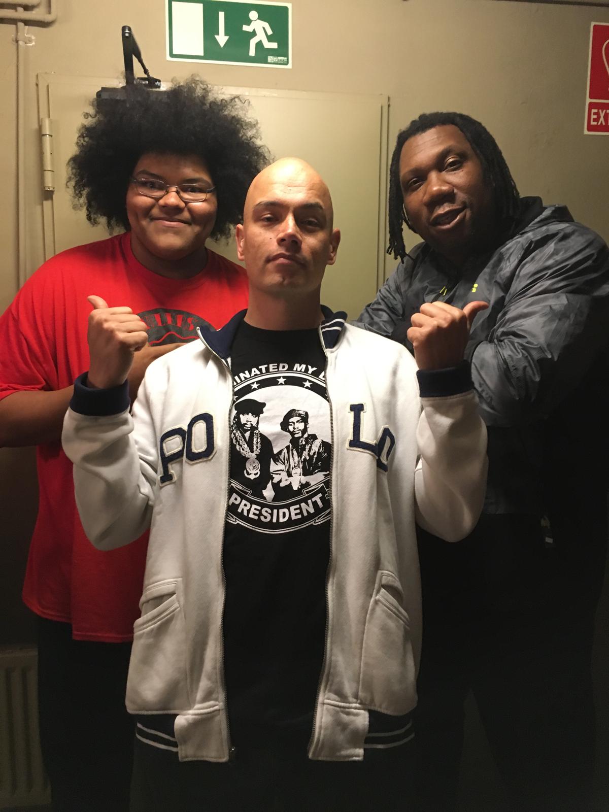 KRS-One backstage with the crew